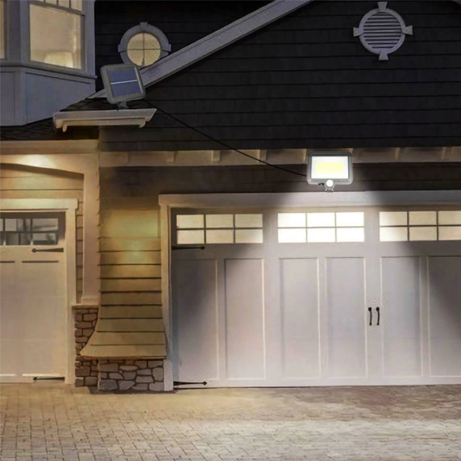 100 LED-es szürkület- és mozgásérzékelős, kültéri szolár lámpa (BB-10719) (1)