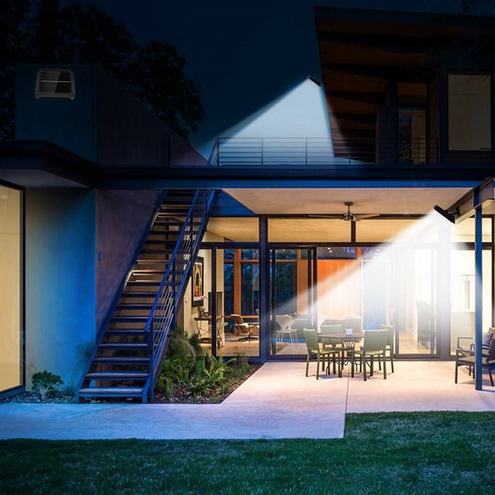 100 LED-es szürkület- és mozgásérzékelős, kültéri szolár lámpa (BB-10719) (11)