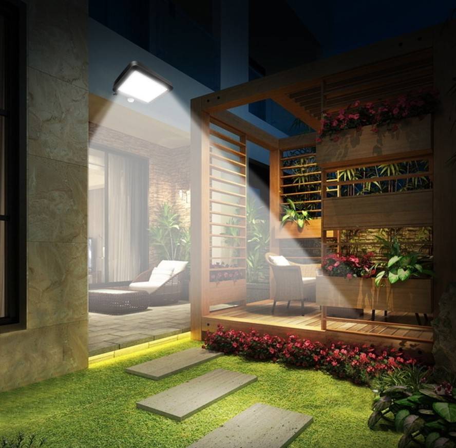 100 LED-es szürkület- és mozgásérzékelős, kültéri szolár lámpa (BB-10719) (3)