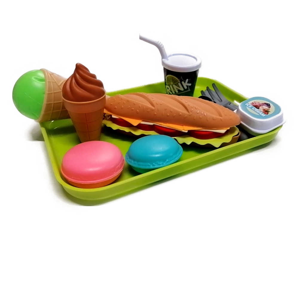 13 darabos büfé játék szett tálcával és evőeszközökkel (BBMJ) (4)