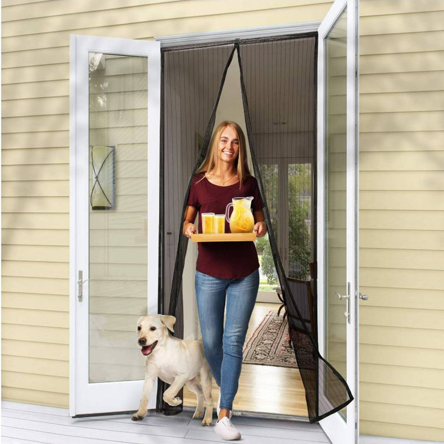 Ajtóra rögzíthető mágneses szúnyogháló – méretre vágható – 220 x 100 cm (BB-12523) (5)