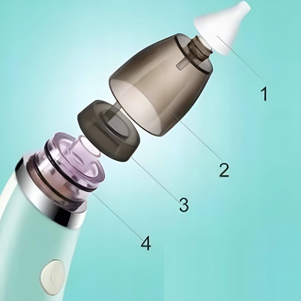 Állítható szívóerővel és szűrővel ellátott elektromos orrszívó készülék kisgyermekeknek 3