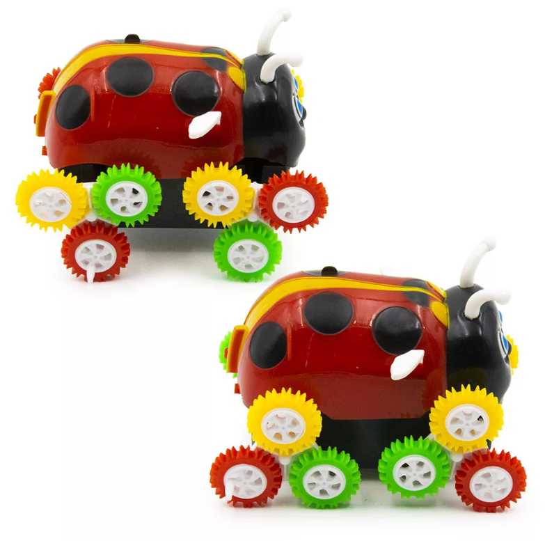 Bájos és szórakoztató katicabogár mintás pörgő forgó billencs kisautó 2