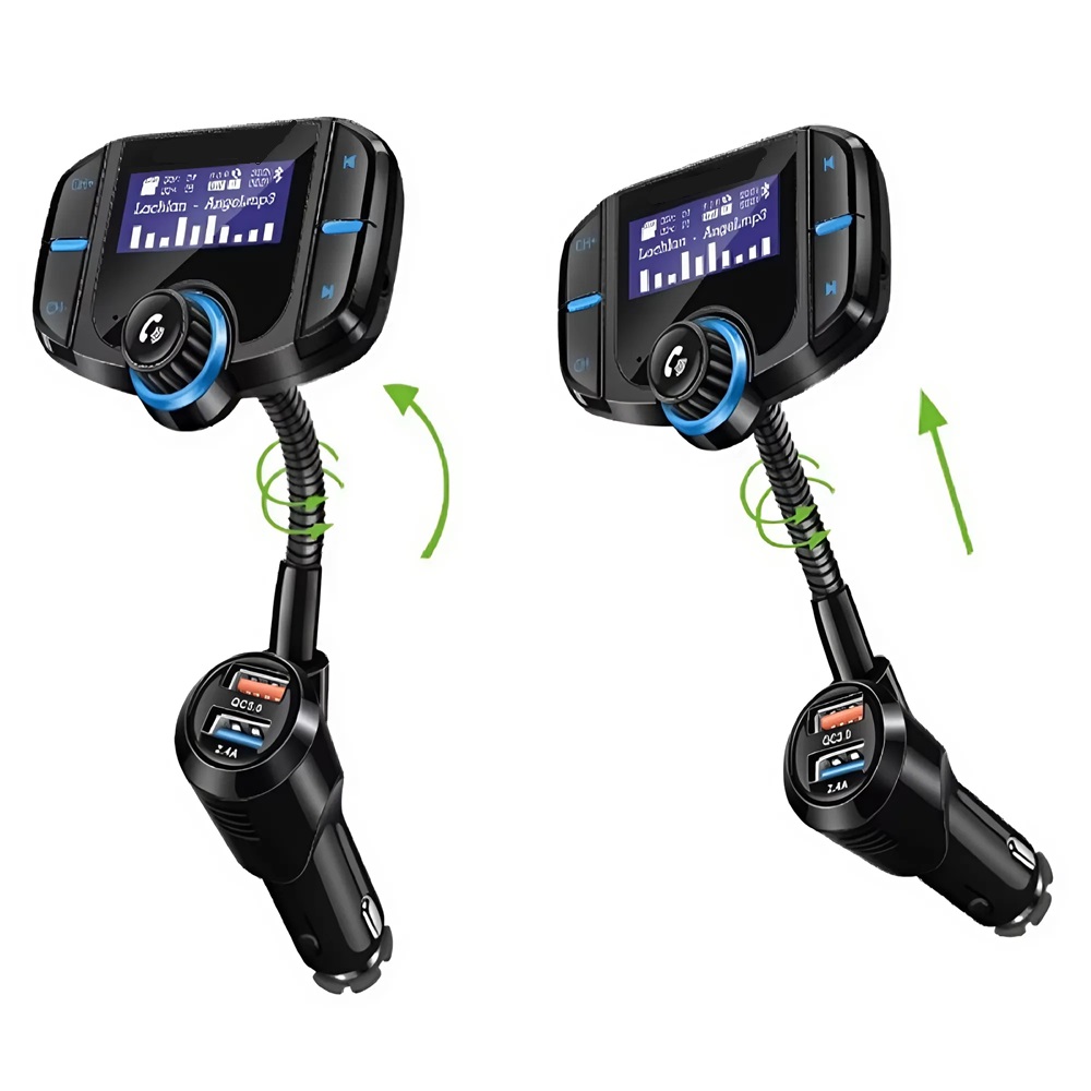 Bluetooth autós FM transzmitter BT70 – kihangosító és MP3 zenelejátszó, 2x USB töltővel és Micro SD támogatással 1