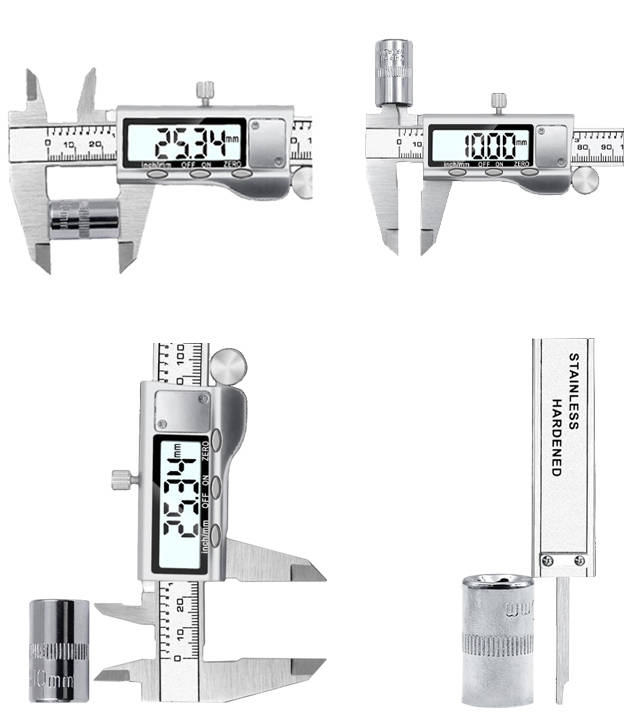 Digitális tolómérő praktikus tárolóban – nagy LCD kijelzővel, 3 mérési tartománnyal (BB-19370) (9)