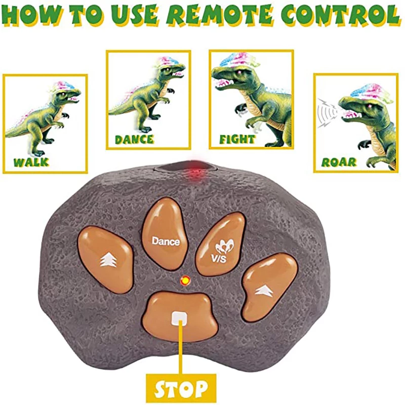 Dilophosaurus távirányítós játék dínó világító dupla taréjjal (8)
