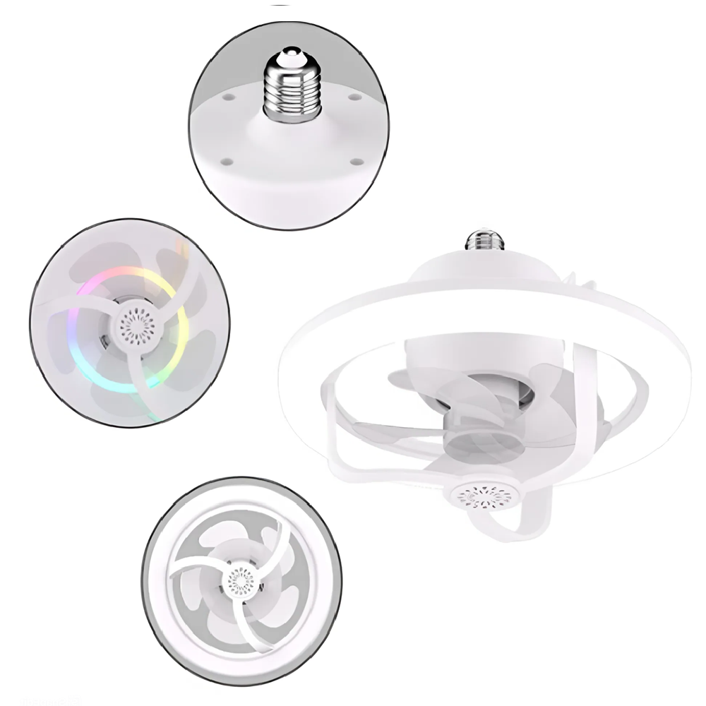 E27 LED mennyezeti ventilátor izzó távirányítóval szabályozható RGB színes lámpa (THM) 8