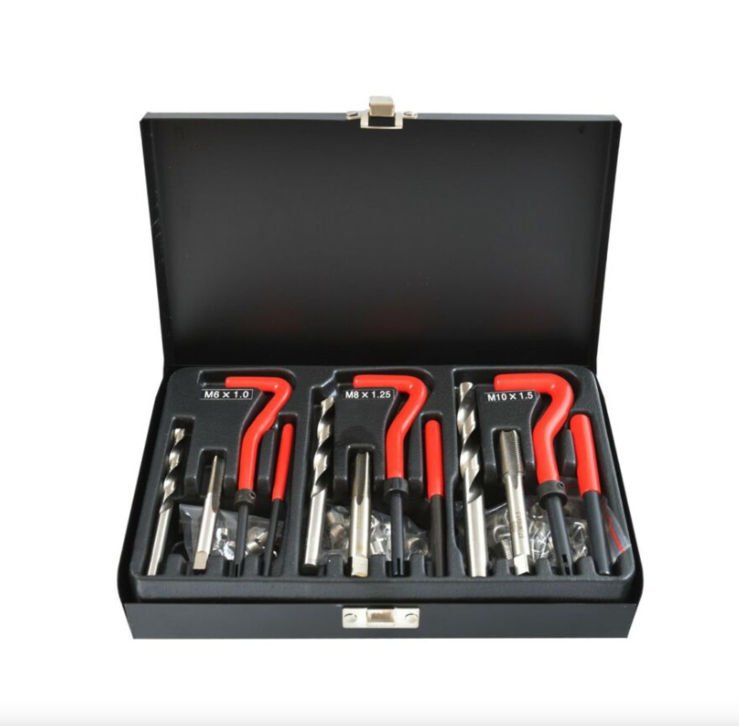 Flinke 98 részes menetjavító készlet praktikus fém tárolóbőröndben