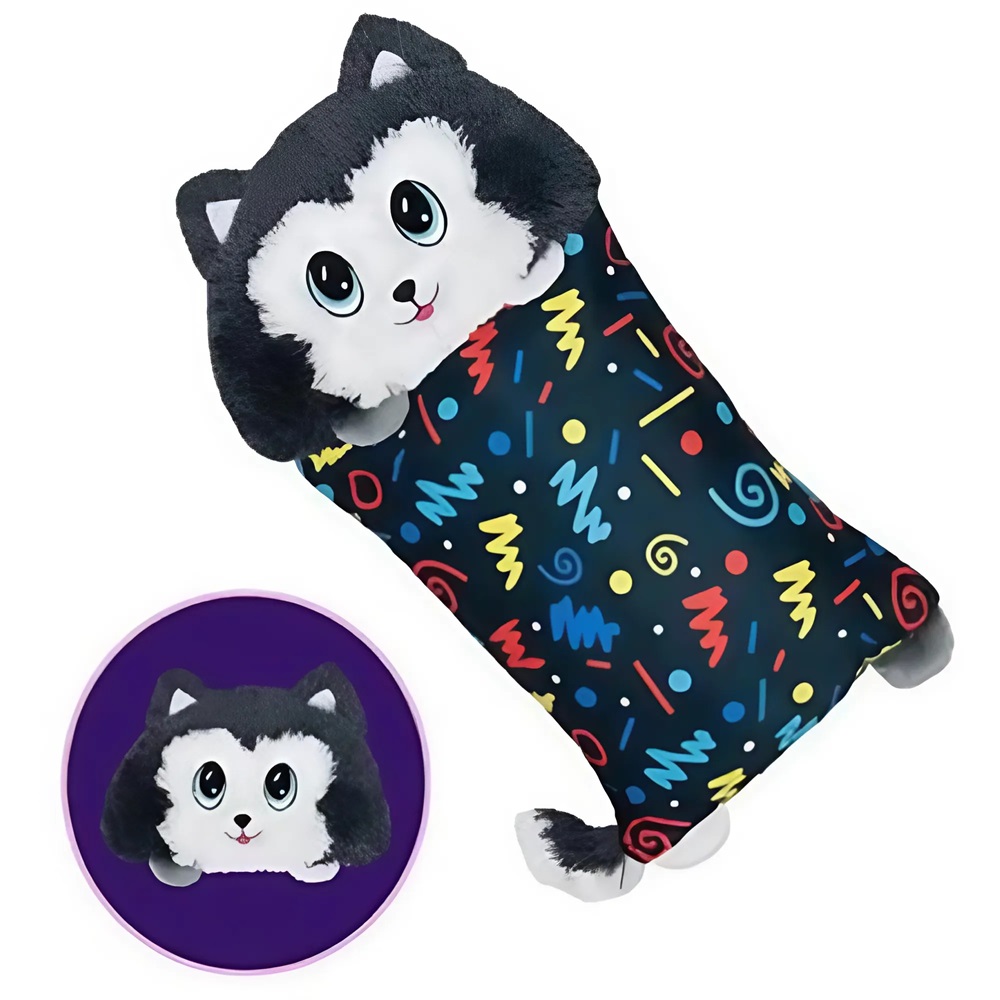 Fluffaluff husky pets ultra puha szunyókáló plüss párna – tökéletes ölelhető alvópárna gyermekeknek (BBM) 2