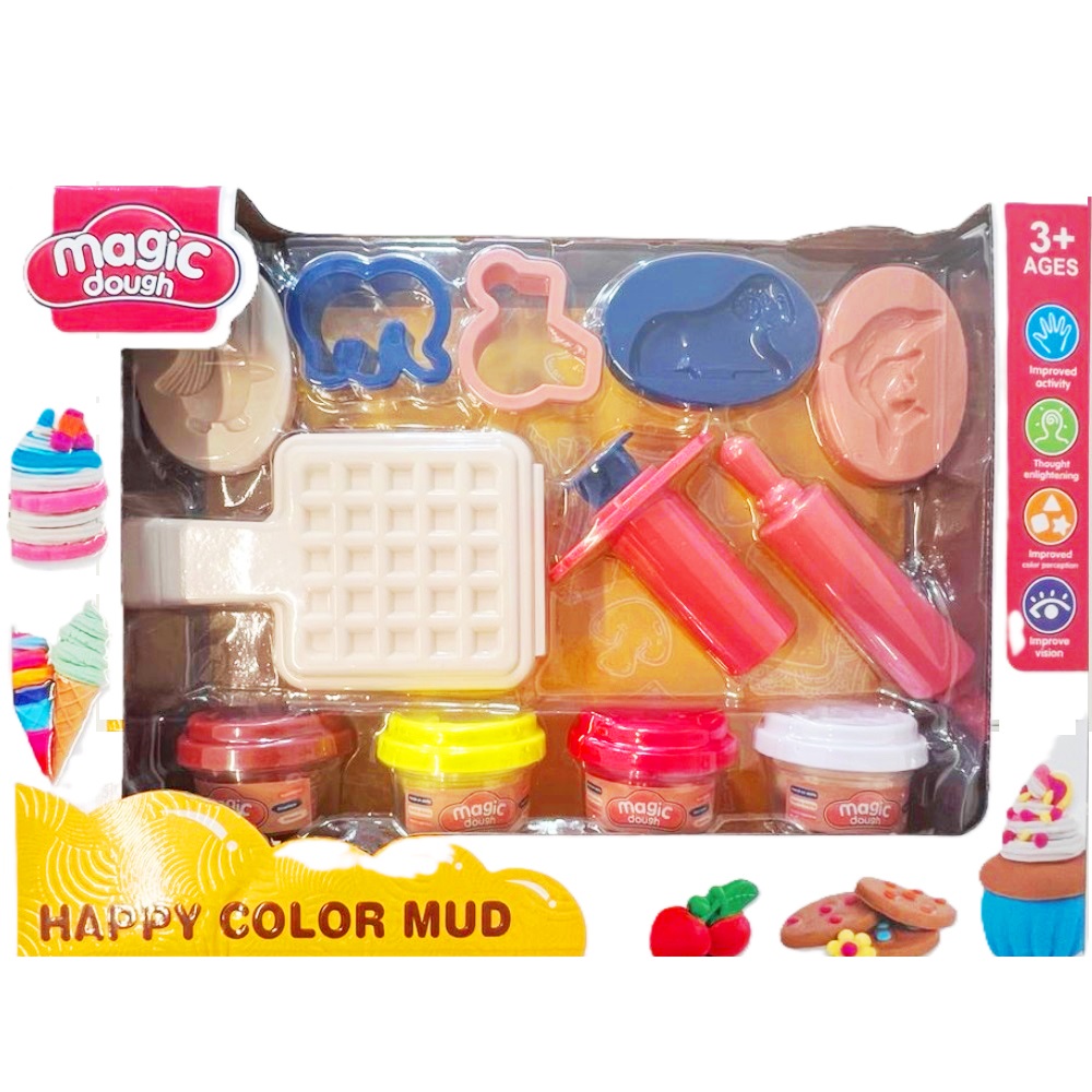 Gyurma gofri készítő játék – színes gyurmákkal és formákkal kiegészítő készlet 7