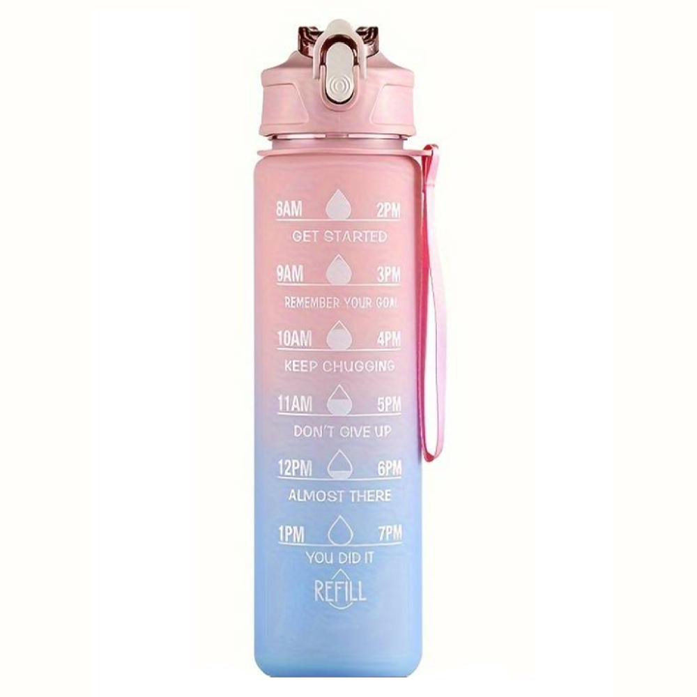 Háromrészes Havita motivációs kulacs szett, rózsaszín-kék színkombinációban, 2L, 900 ml és 300 ml méretű palackokkal 3