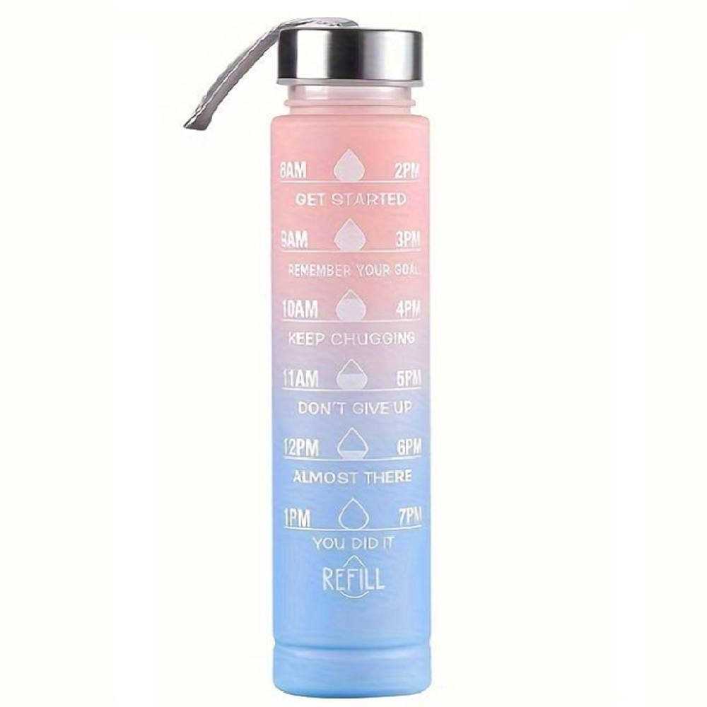 Háromrészes Havita motivációs kulacs szett, rózsaszín-kék színkombinációban, 2L, 900 ml és 300 ml méretű palackokkal 4