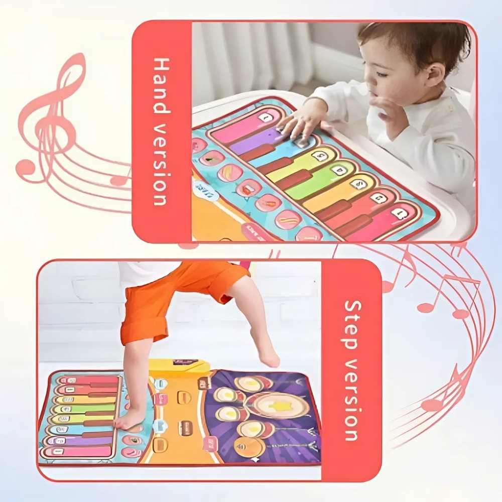 Interaktív zongoradob játszószőnyeg – 2 az 1-ben szórakoztató zenei élmény a gyerekeknek 10