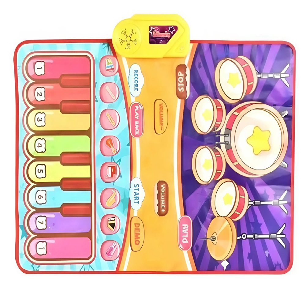 Interaktív zongoradob játszószőnyeg – 2 az 1-ben szórakoztató zenei élmény a gyerekeknek 8