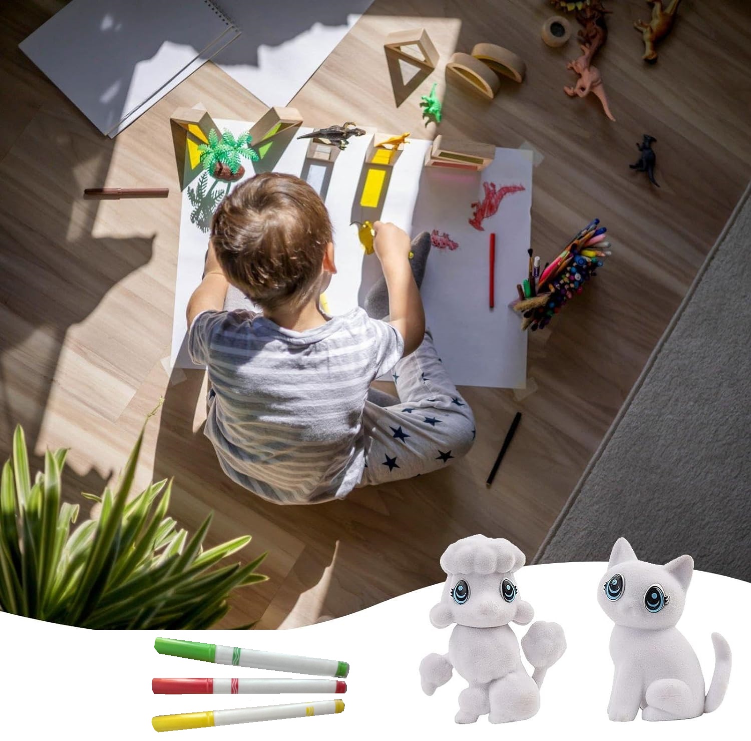 Kreatív színezhető firka plüss többszőr kiszínezhető kisállat (BBMJ) 1