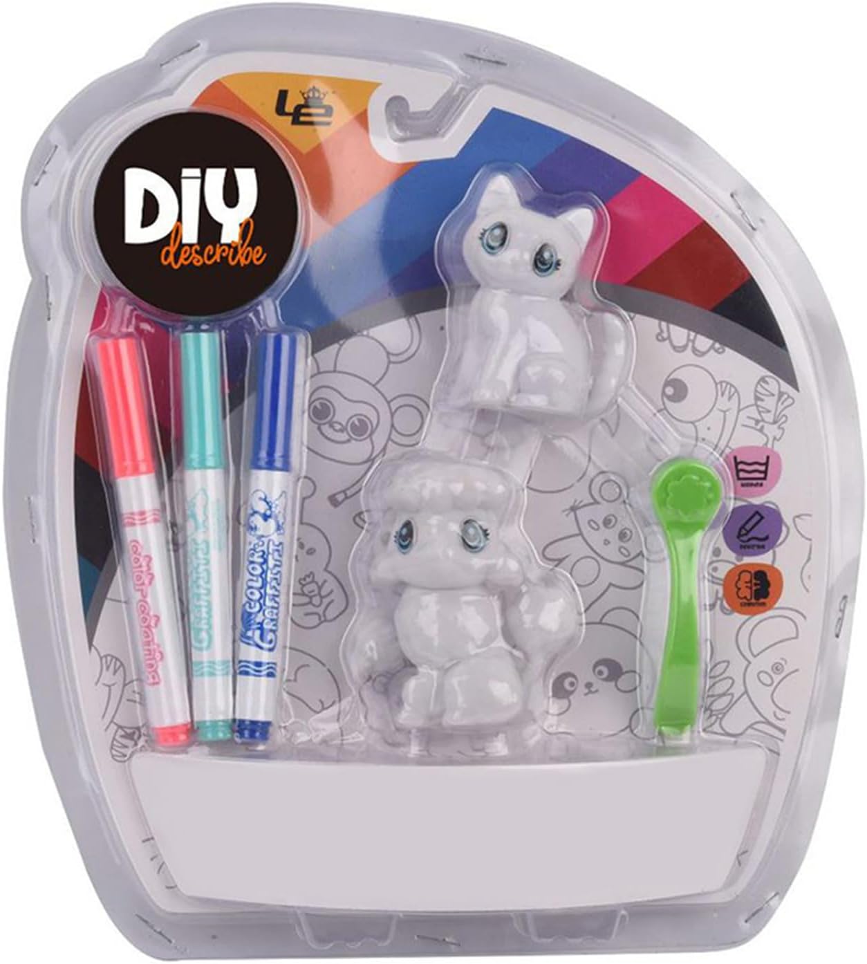 Kreatív színezhető firka plüss többszőr kiszínezhető kisállat (BBMJ)