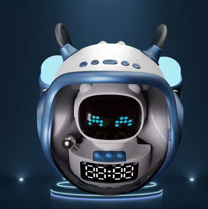 M60 Intelligens Space Astronauta vezeték nélküli akkumulátoros hangszó ébresztőóra RGB lámpával (BBD) 3