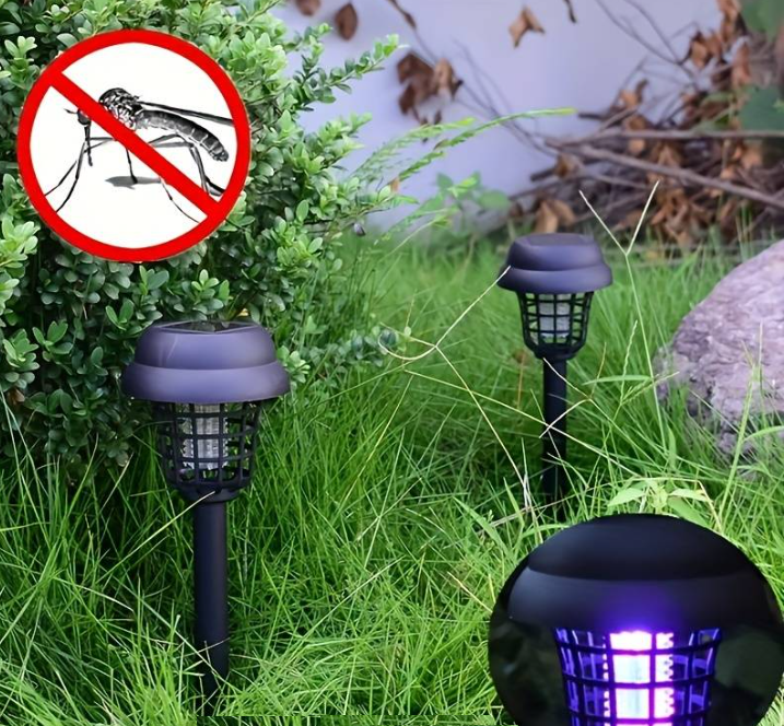 Napelemes kültéri földbe szúrható UV – LED elektromos, vízálló szúnyogirtó lámpa (BBD) 7