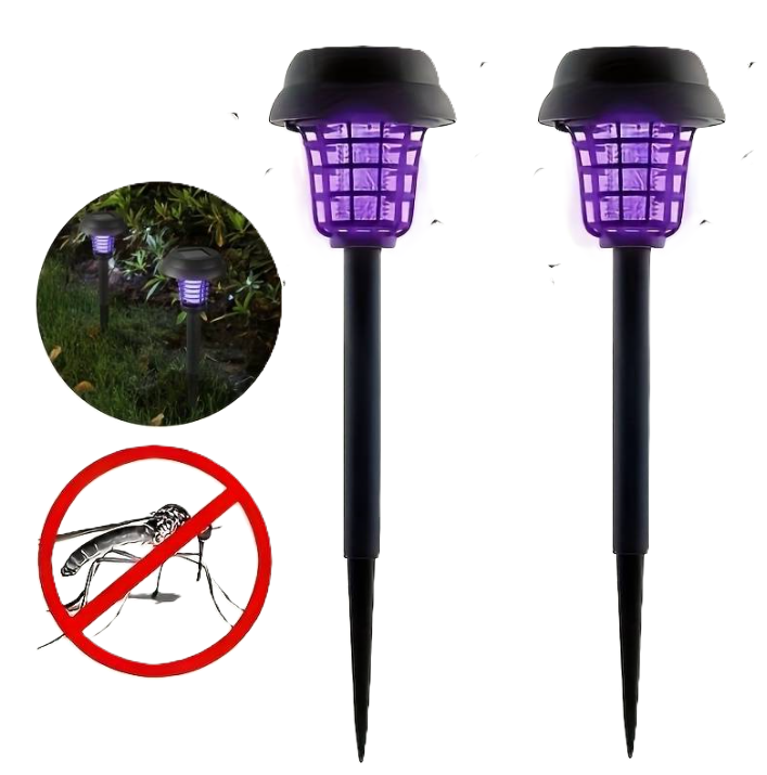 Napelemes kültéri földbe szúrható UV – LED elektromos, vízálló szúnyogirtó lámpa (BBD) 8