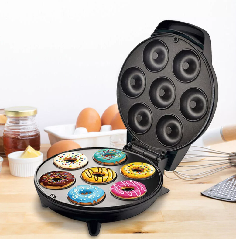 Tapadásmentes, elektromos fánkkészítő – mini kerek gömbgyűrűs fánkkészítő gép 7 db fánkhoz
