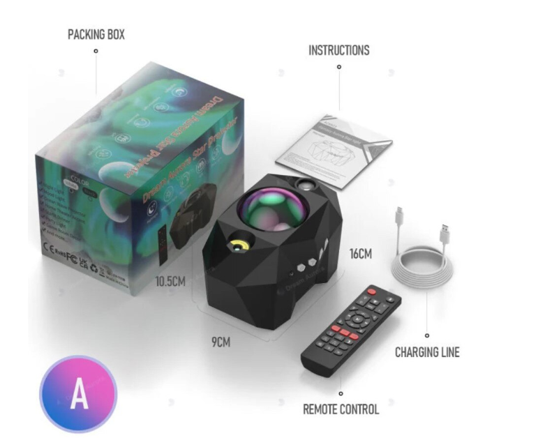 Távirányítós GALAXIS holdfény projector Bluetooth hangszóróval – varázsolja otthonába az éjszakai égboltot! 9