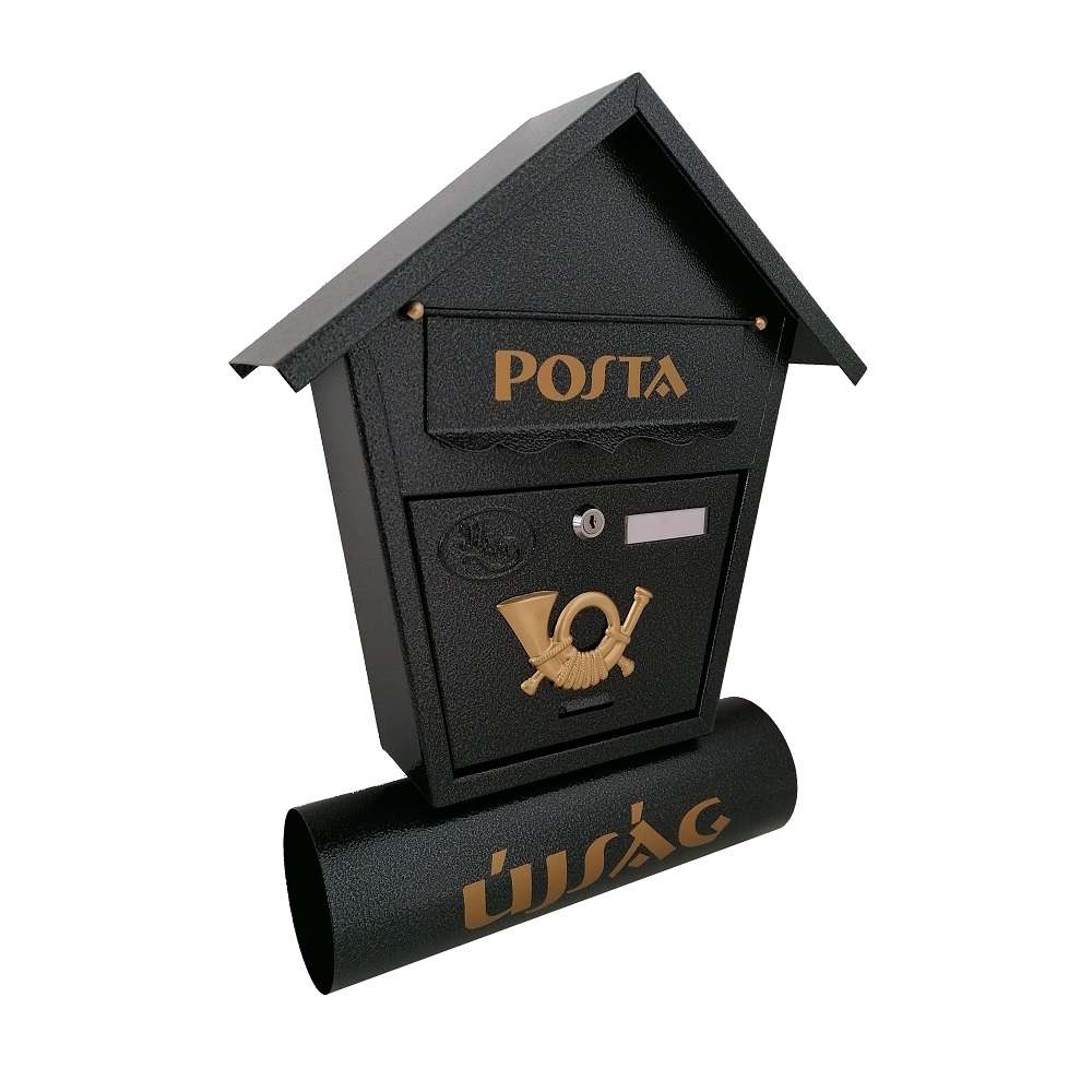 Utcai postaláda újságtartóval – grafitszürke (1)