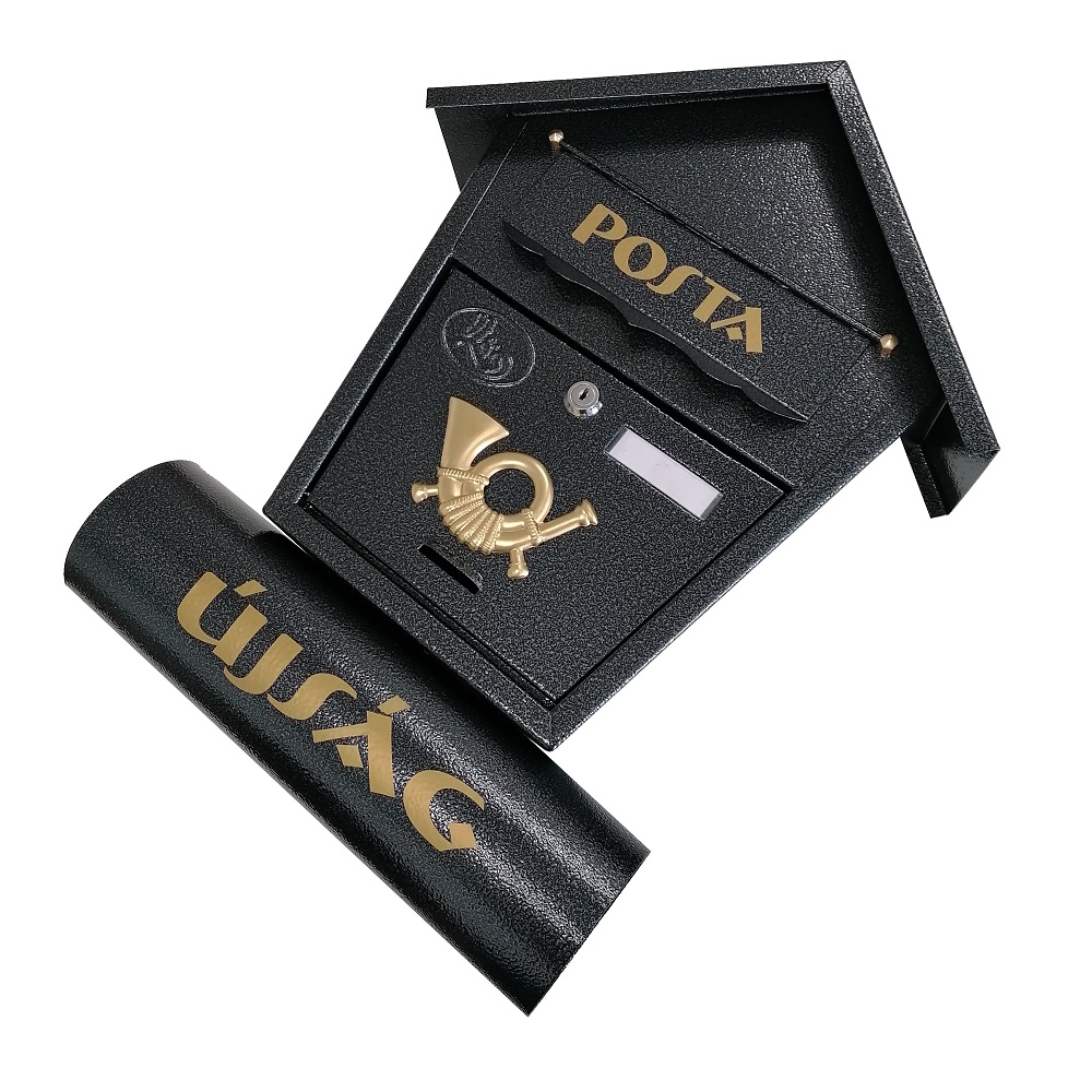 Utcai postaláda újságtartóval – grafitszürke (3)