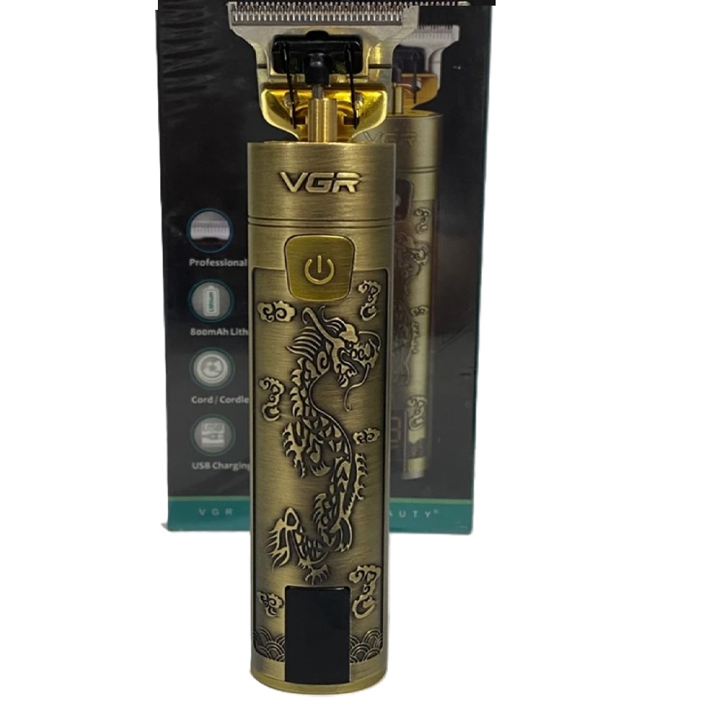 VGR-V076 LED kijelzős gravírozott hajnyíró titánium pengével és cserélhető fejekkel 4