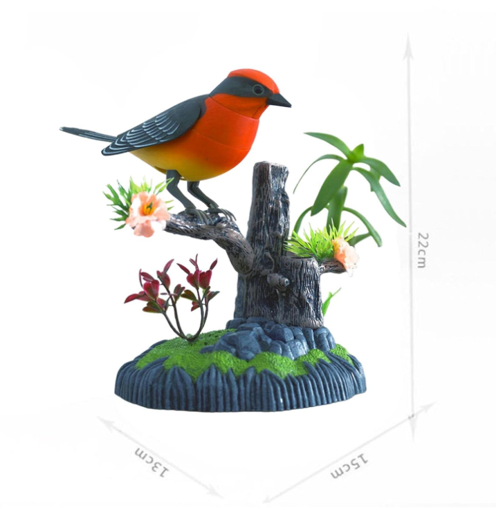 Valósághű csicsergő kismadaras toll és ceruzatartó 2