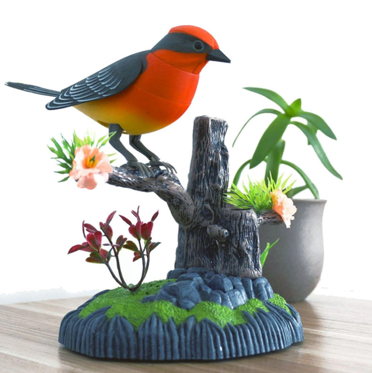 Valósághű csicsergő kismadaras toll és ceruzatartó 3