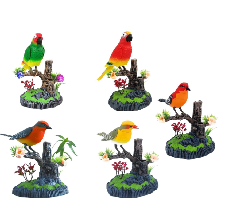 Valósághű csicsergő kismadaras toll és ceruzatartó 4