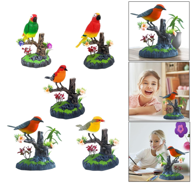 Valósághű csicsergő kismadaras toll és ceruzatartó 5