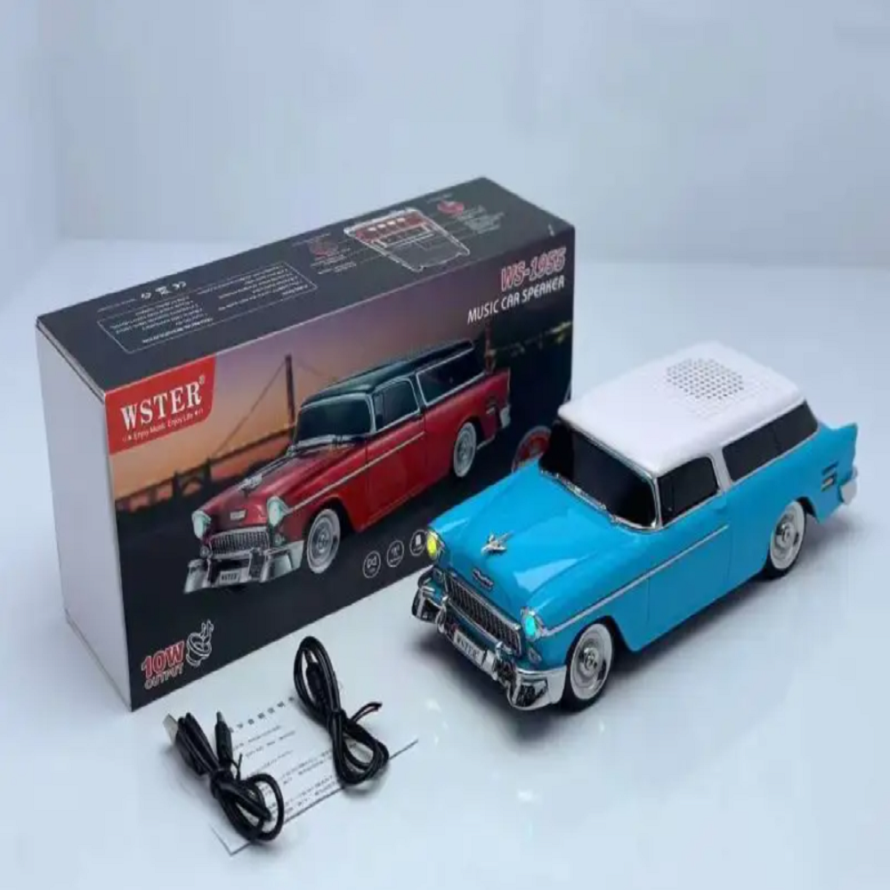 WSTER WS-1955 vezeték nélküli autós hangszóró FM rádióval, USB bemenettel, villogó fényhatásokkal (BBD) (2)