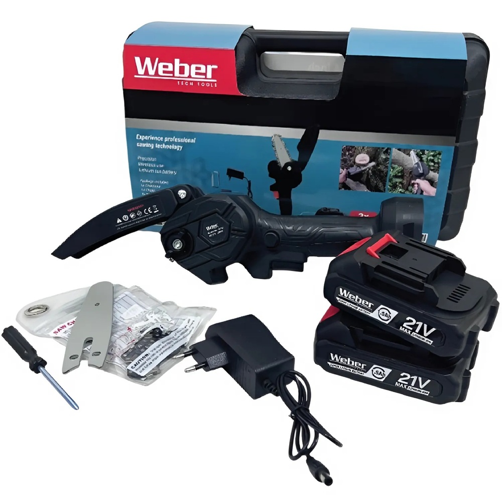 Weber_akkumulátoros_láncfűrész_10_cm_vágáshossz,_kompakt_és_erőteljes,_2_db_21V_os_akkumulátorral3