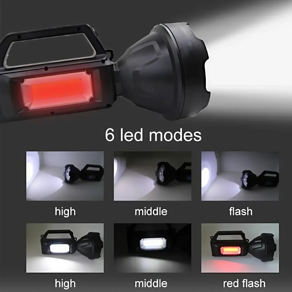 XXL_napenergiás_kézi_lámpa_20W_1200_lumen_fényerő,_20000mAh_akkumulátor,_hideg_fehér_LED_&_COB_technológia1