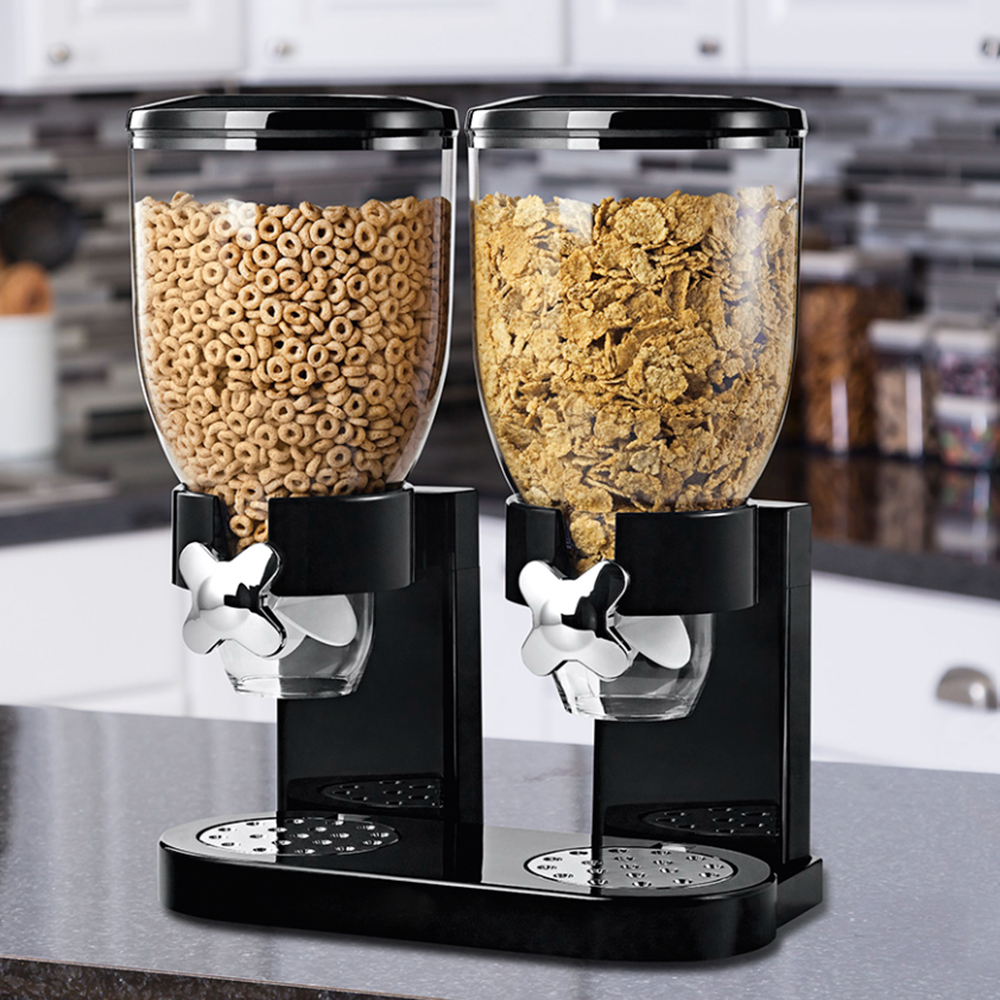 Dupla tartályos műzli- és gabonapelyh adagoló – praktikus reggeli tároló és önkiszolgáló dispenser konyhába (BLLV)3