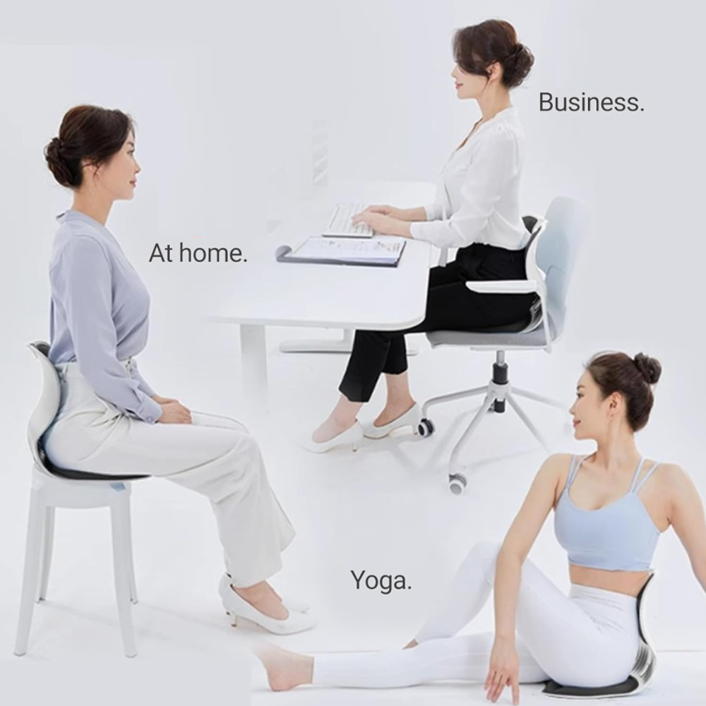 Ergonomikus tartásjavító deréktámasz – székre helyezhető háttámla hátfájás enyhítésére és testtartás javítására, irodába és autóba (BBM)2