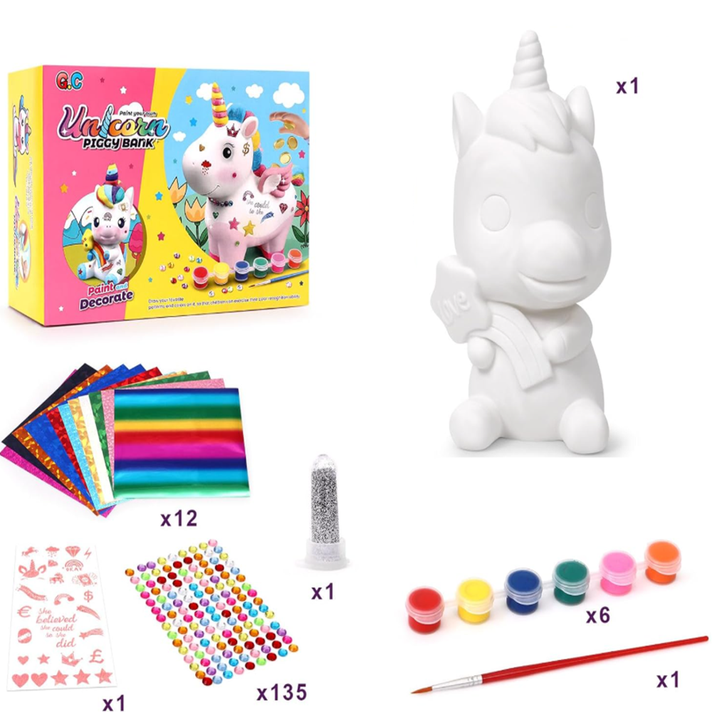 Kreatív unikornis persely festő szett – díszítsd és fesd meg saját varázslatos egyszarvúd! 22cm (BBJ)2