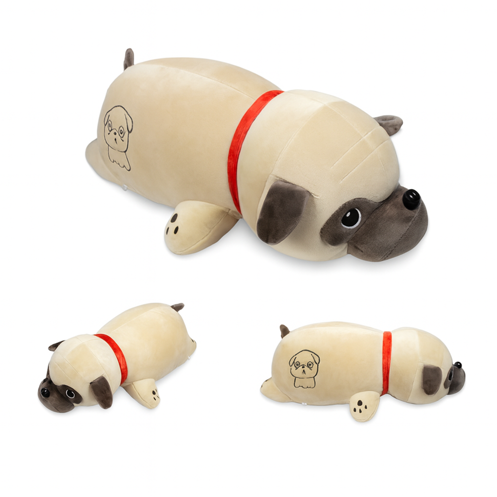 Óriás méretű 2in1 párna és plüss kutyus – pihe-puha mopsz alakú párna – 53 x 30 x 20 cm (BBJ)44