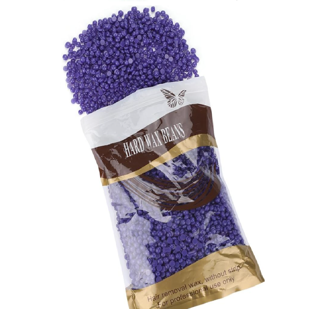 100 g gyantagyöngy – professzionális szőrtelenítő viasz gyantamelegítőhöz, bőrbarát formula otthoni és szalonhasználatra – Levendula lila (BLLV)1