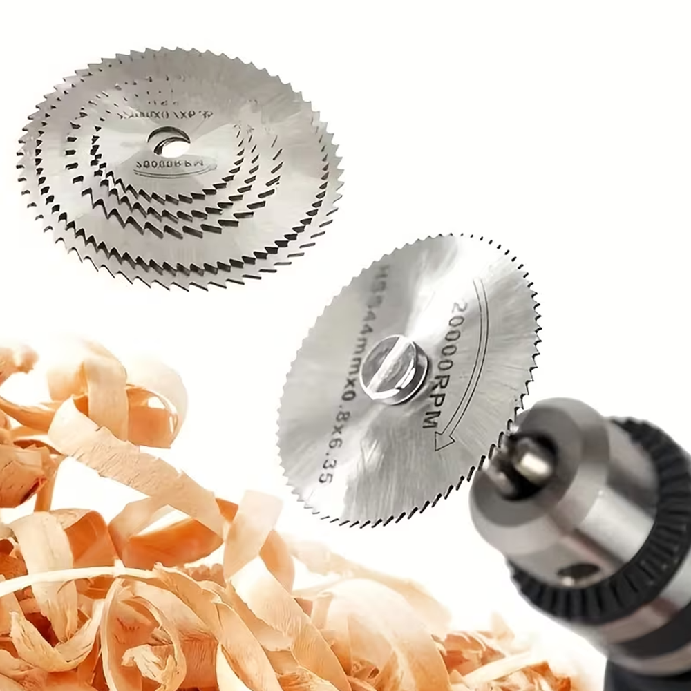 6 db-os, fúrógépre csatlakoztatható mini vágókorong készlet fémhez, fához, műanyaghoz – 22, 25, 32, 35 és 44 mm-es fűrésztárcsákkal (BBKM) (BBD)5