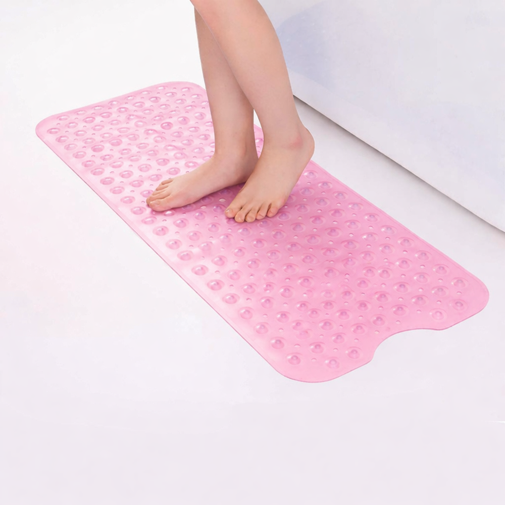 Csúszásgátló fürdőkád szőnyeg – 100×40 cm, tapadókorongos, biztonságos fürdéshez -rózsaszín (BLLV)