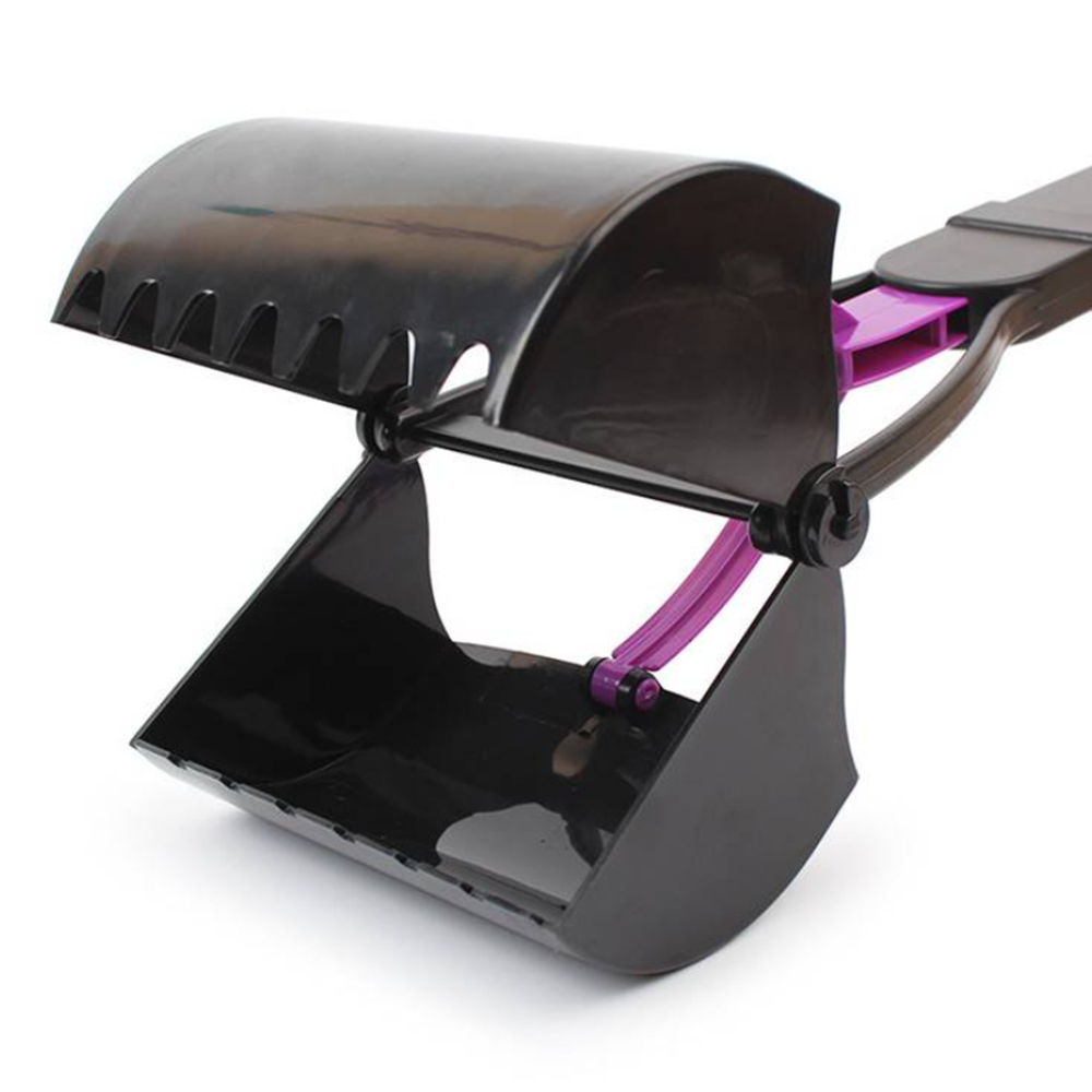 Higiénikus kutyapiszok felszedő eszköz – praktikus markolós lapát – lila (BLLV)