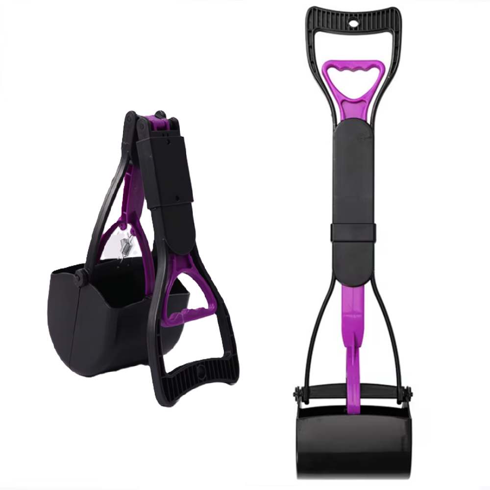 Higiénikus kutyapiszok felszedő eszköz – praktikus markolós lapát – lila (BLLV)6