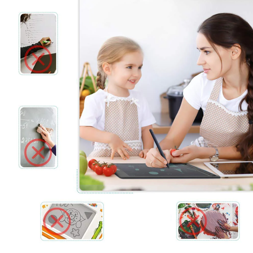 12 hüvelykes LCD színes író- és rajztábla gyerekeknek – törölhető, újraírható digitális fejlesztő játék kisgyermekeknek és óvodásoknak (BBMJ) 4