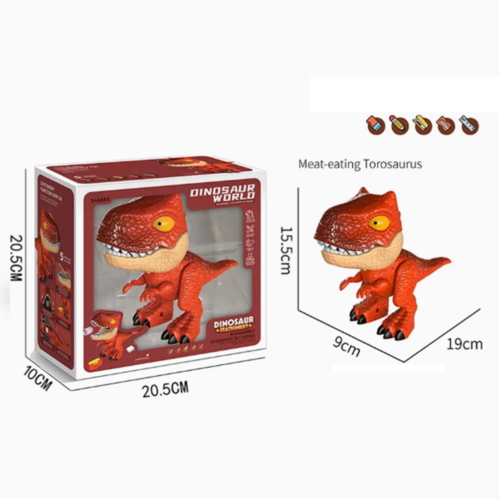 Dinoszaurusz írószer készlet 5 az 1-ben tolltartóval és hegyezővel (BBJ) 5