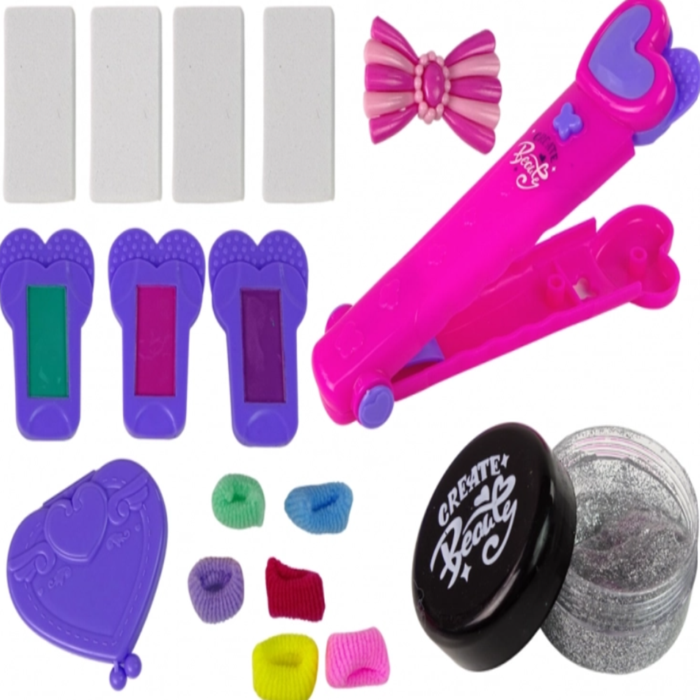 Gyerek hajszínező kréták hajvasalóval – csillámos hajdekoráló szett (BBJ) 4