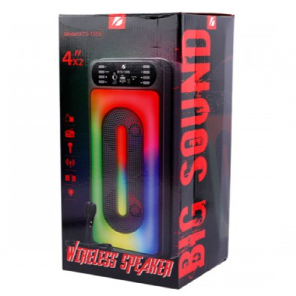 Hordozható vezeték nélküli bluetooth hangszóró mikrofonnal, rgb led világítással és beépített mikrofonnal 4