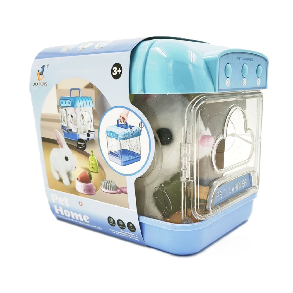 Imádnivaló fehér nyuszi hordozható babakék állattáskával és kiegészítőkkel (BBMJ) 1