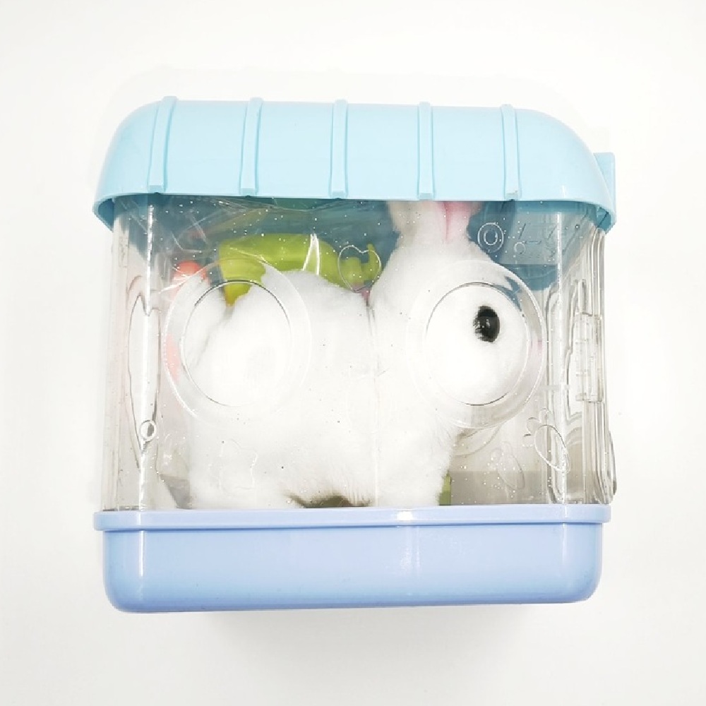 Imádnivaló fehér nyuszi hordozható babakék állattáskával és kiegészítőkkel (BBMJ) 8